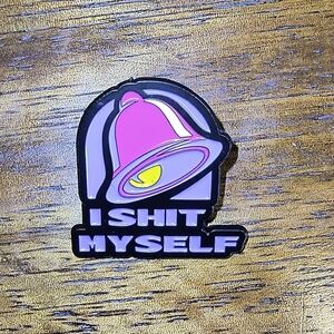 Women’s Jewelry Purple, Black,Pink, and Yellow Bell Enamel Pin ‘I SH** MYSELF’